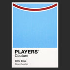 Manchester City Classic Football Shirt Colours Frame Men's T-Shirt – black close-up detail shot of the Manchester City
