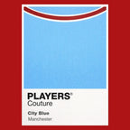 Manchester City Classic Football Shirt Colours Frame Men's T-Shirt – red close-up detail shot of the Manchester City Players
