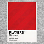 Manchester United Red Classic Football Shirt Colours Frame Men's T-Shirt – red close-up detail shot of the Manchester United