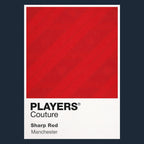 Manchester United Red Classic Football Shirt Colours Frame Men's T-Shirt – red close-up detail shot of the Manchester United