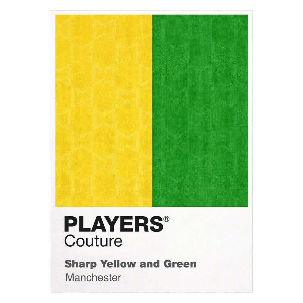 Manchester United Yellow & Green Classic Football Shirt Colours Frame Men's T-Shirt – yellow close-up detail shot of the