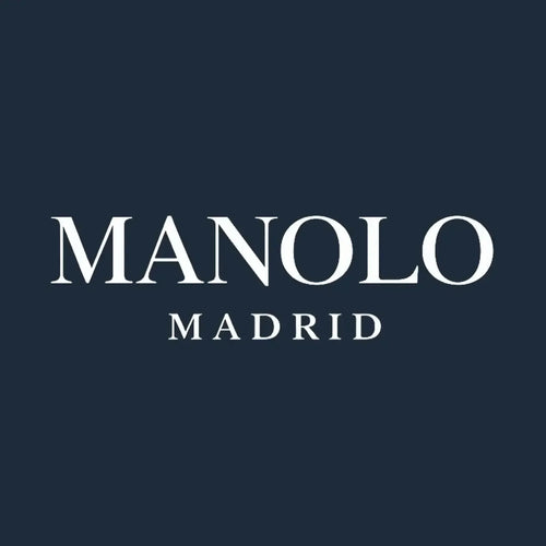 Manolo Logo Men's Hoodie – navy close-up detail shot of the Manolo Players Couture logo design