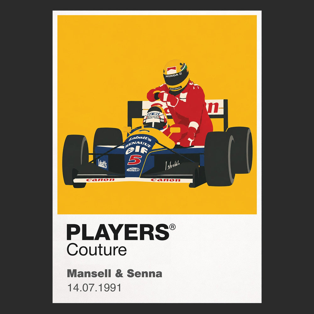 Mansell and Senna Taxi Formula 1 T-shirt – black view