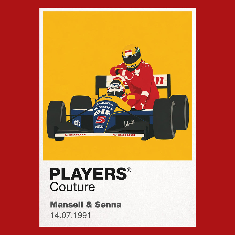 Mansell and Senna Taxi Formula 1 T-shirt – red view
