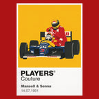Mansell and Senna Taxi Formula 1 T-shirt – red view