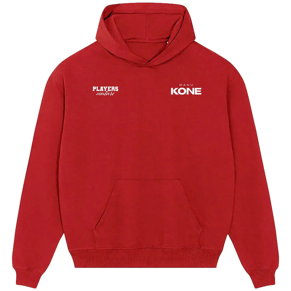 Manu Kone Logo Players Couture Men's Casual Hoodie - Red / S | Borussia Mönchengladbach, Fashion Collection, Football, France, Hoodies, Men's, Roma, Toulouse, Volume 1