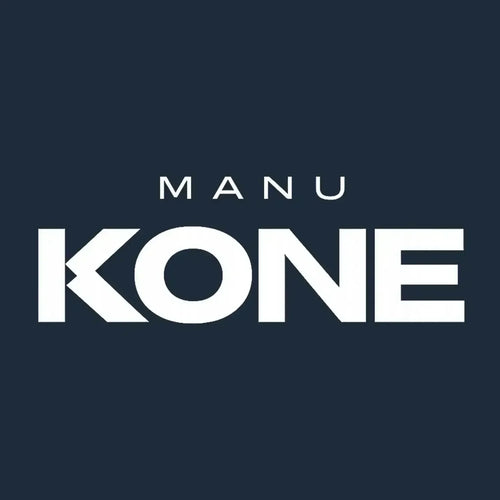 Manu Kone Logo Men's T-Shirt – navy close-up detail shot of the Manu Kone Players Couture logo design