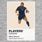 Manu Vatuvei New Zealand Warriors rugby league hoodie grey