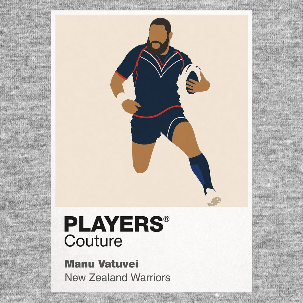 Manu Vatuvei New Zealand Warriors rugby league T-shirt grey