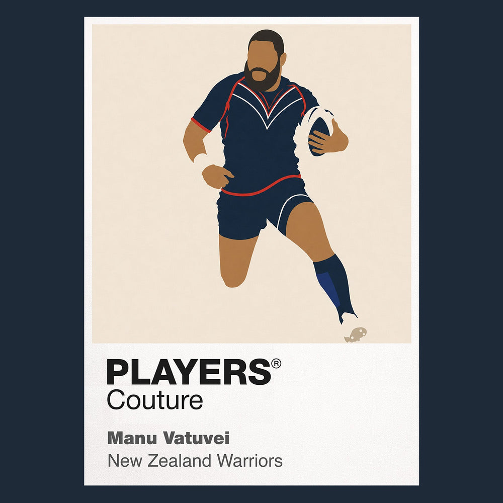 Manu Vatuvei New Zealand Warriors rugby league T-shirt navy
