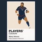 Manu Vatuvei New Zealand Warriors rugby league T-shirt navy