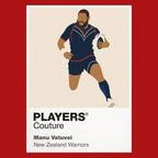 Manu Vatuvei New Zealand Warriors rugby league hoodie red
