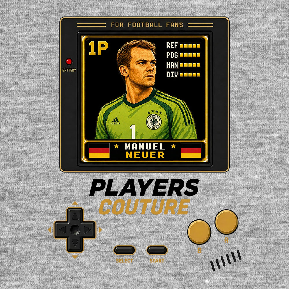 Manuel Neuer 1P 8-Bit t-shirt retro gaming design by Players Couture