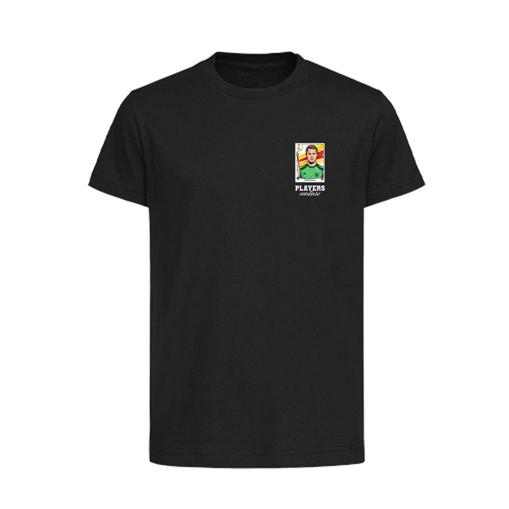 Manuel Neuer World Cup Sticker Kids T-Shirt – manuel neuer sticker kids black tshirt Players Couture design