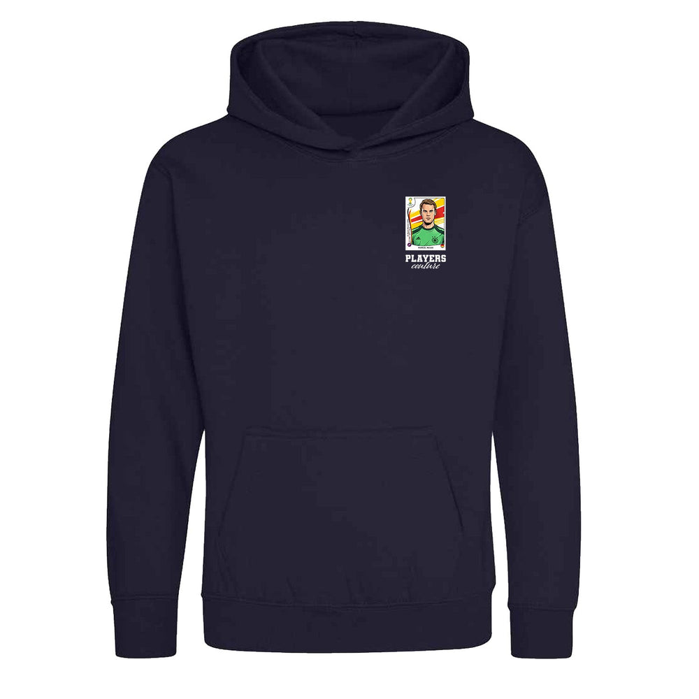 Manuel Neuer World Cup Sticker Kids Hoodie – manuel neuer sticker kids navy hoodie Players Couture design
