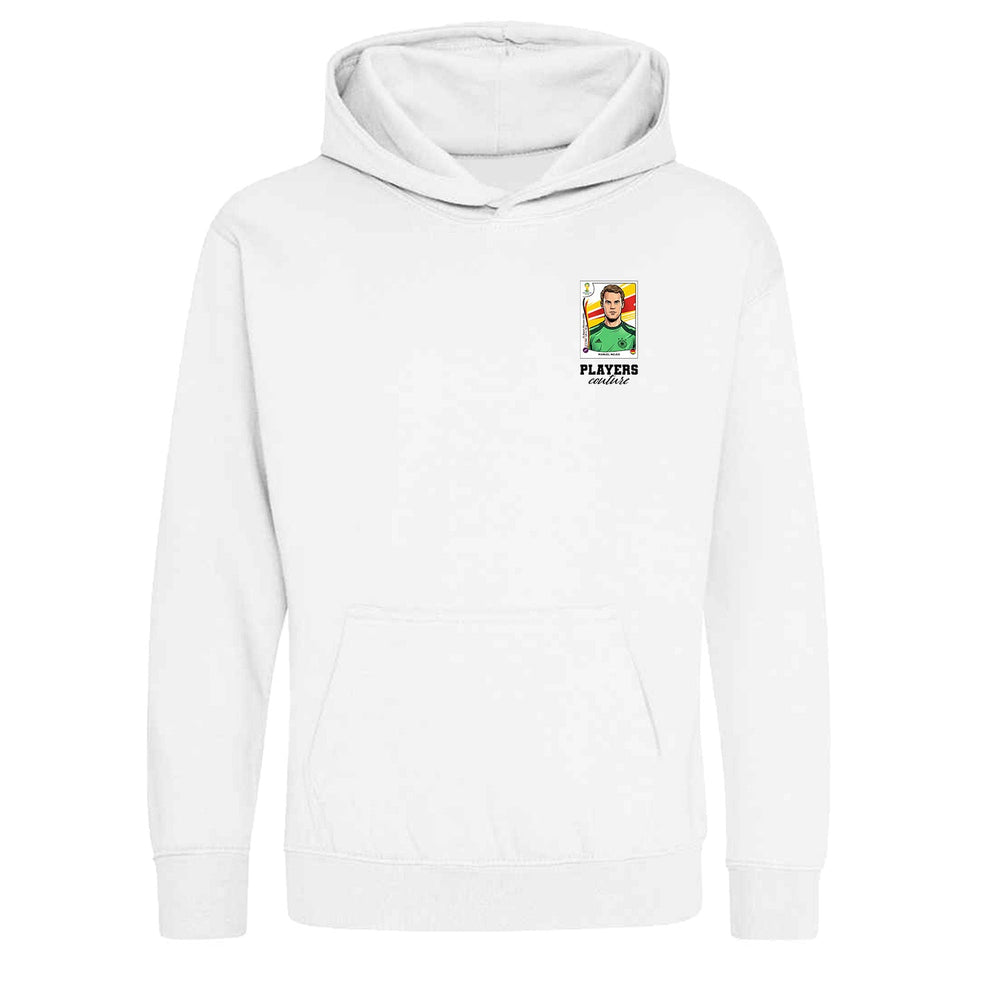 Manuel Neuer World Cup Sticker Kids Hoodie – manuel neuer sticker kids white hoodie Players Couture design