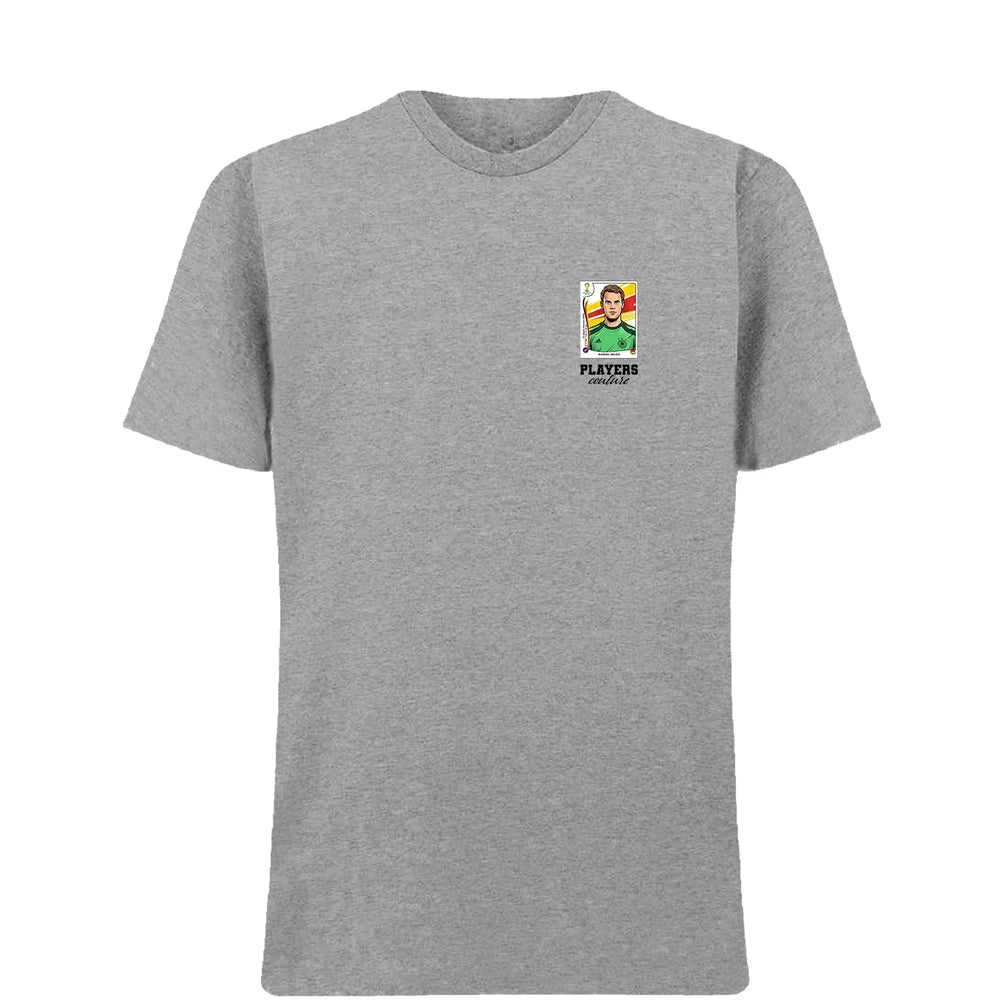 Manuel Neuer World Cup t-shirt – grey men's t-shirt featuring the Manuel Neuer World Cup Players Couture logo