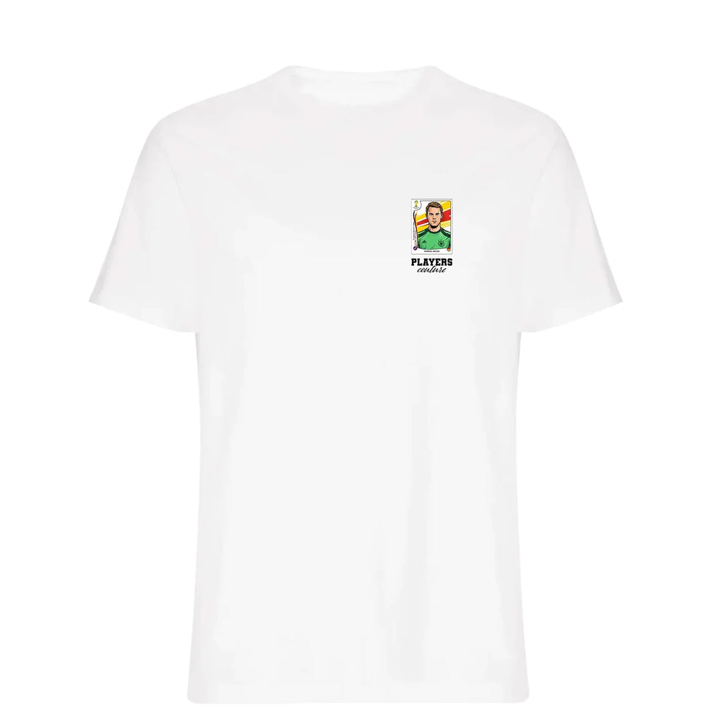 Manuel Neuer World Cup t-shirt – white men's t-shirt featuring the Manuel Neuer World Cup Players Couture logo