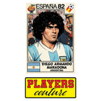 Diego Maradona 1982 World Cup Sticker Men's T-Shirt – close-up detail shot of the Diego Maradona 1982 World Cup Players