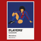 Diego Maradona Barcelona Icon Frame — Red