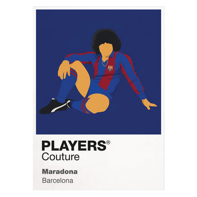 Diego Maradona Barcelona Icon Frame — White