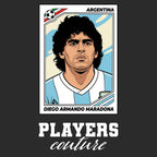 Diego Maradona 1986 World Cup Sticker Men's T-Shirt – close-up detail shot of the Diego Maradona 1986 World Cup Players