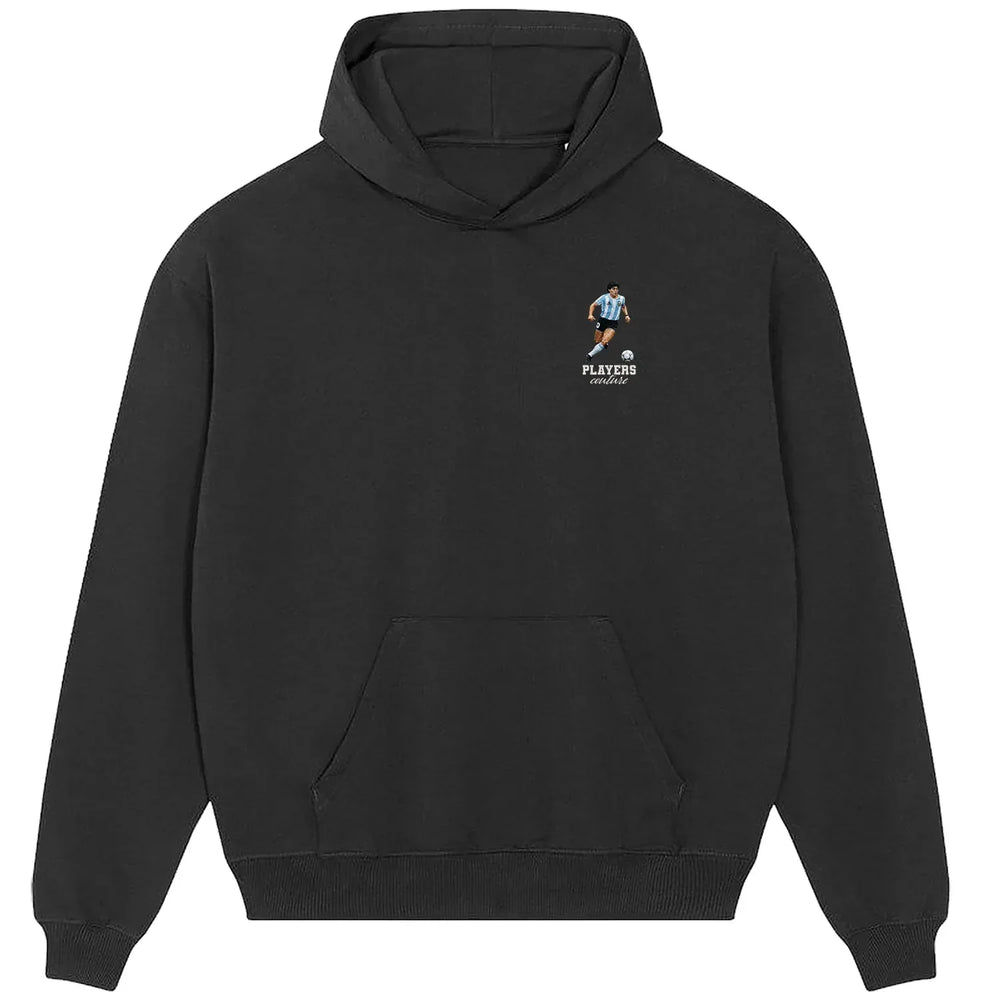 Diego Maradona Dribble hoodie – black men's hoodie featuring the Diego Maradona Dribble Players Couture logo