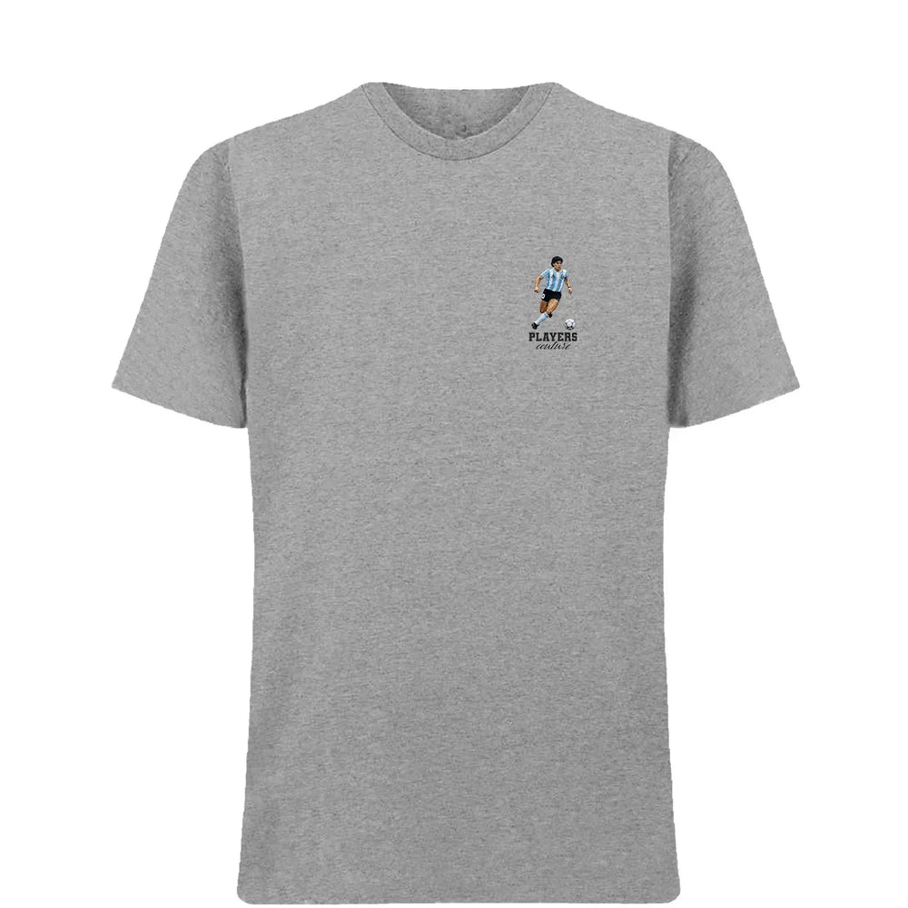 Diego Maradona t-shirt – grey men's t-shirt featuring the Diego Maradona Players Couture logo