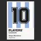 Maradona 10 Football Shirt Frame Men's Hoodie – black close-up detail shot of the Diego Maradona Players Couture logo design