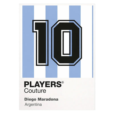 Maradona 10 Football Shirt Frame Men's Hoodie – white close-up detail shot of the Maradona 10 Football Players Couture logo