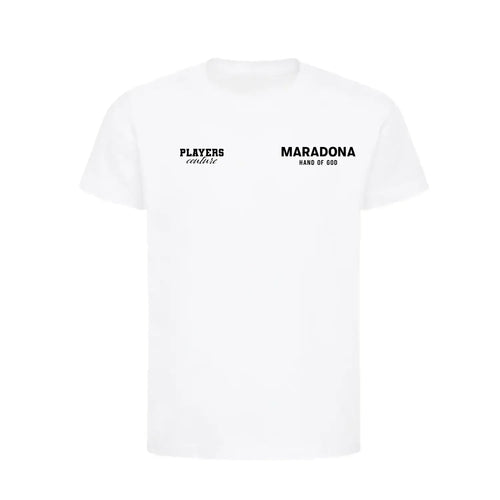 Maradona Hand of God t-shirt – white kids' t-shirt featuring the Maradona Hand of God Players Couture logo