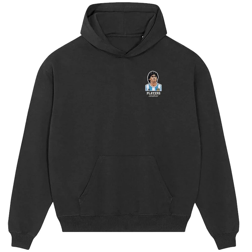 Diego Maradona hoodie – black men's hoodie featuring the Diego Maradona Players Couture logo