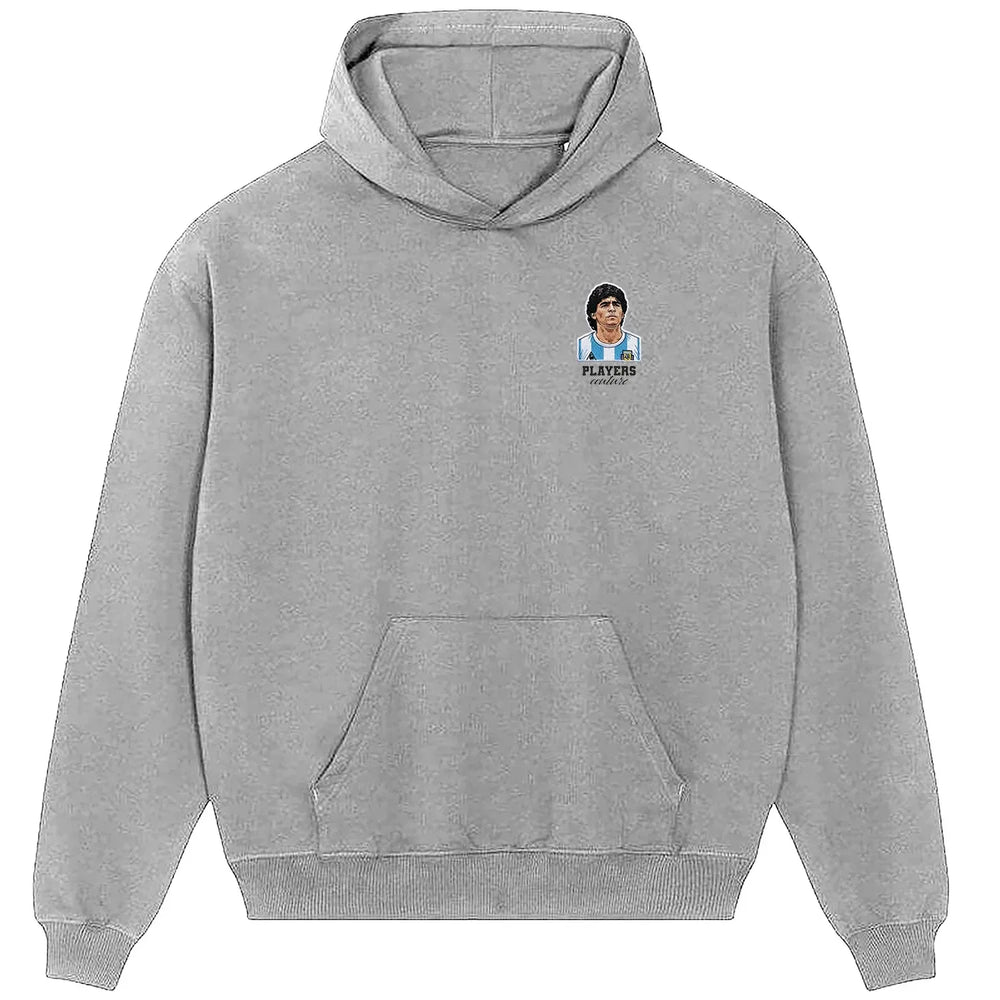 Diego Maradona hoodie – grey men's hoodie featuring the Diego Maradona Players Couture logo