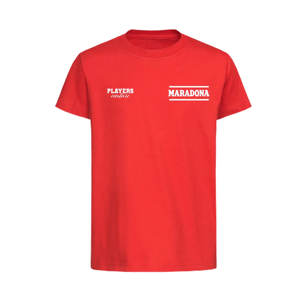 Diego Maradona Logo Players Couture Kids T-Shirt Red