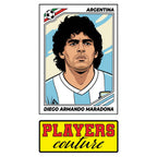 Diego Maradona 1986 World Cup Sticker Men's T-Shirt – close-up detail shot of the Diego Maradona 1986 World Cup Players