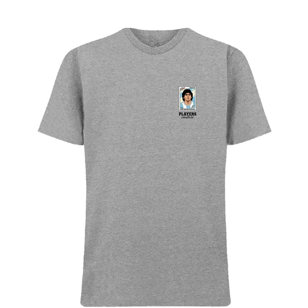 Diego Maradona 1986 World Cup t-shirt – grey men's t-shirt featuring the Diego Maradona 1986 World Cup Players Couture logo
