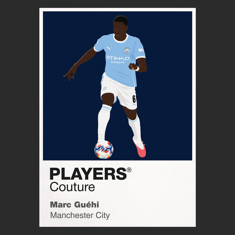 Marc Guéhi Manchester City black Icon Frame artwork detail