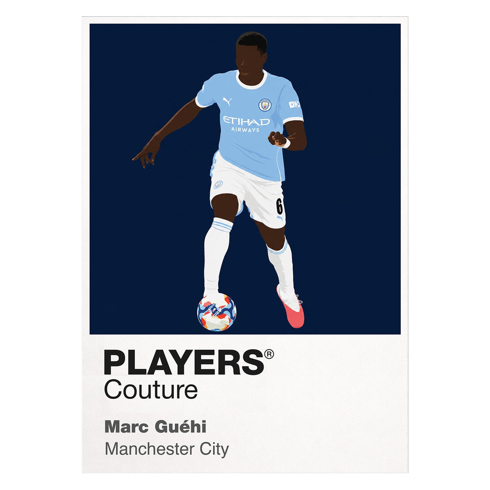 Marc Guéhi Manchester City white Icon Frame artwork detail