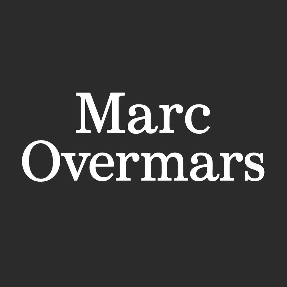 Marc Overmars Logo Men's T-Shirt – black close-up detail shot of the Marc Overmars Players Couture logo design