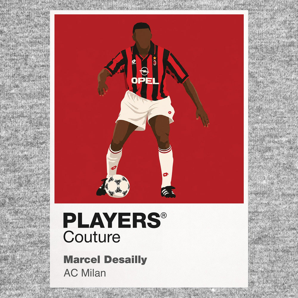 Marcel Desailly AC Milan grey Icon Frame artwork detail