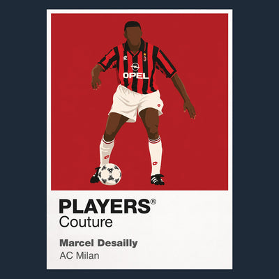 Marcel Desailly AC Milan navy Icon Frame artwork detail