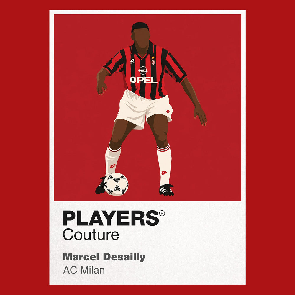 Marcel Desailly AC Milan red Icon Frame artwork detail