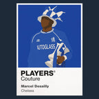Marcel Desailly Chelsea navy Icon Frame artwork detail