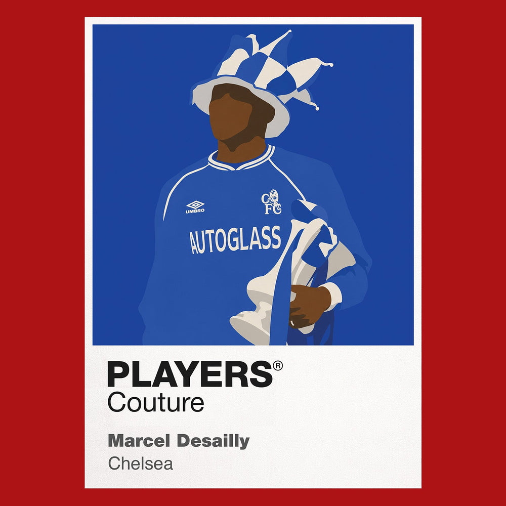 Marcel Desailly Chelsea red Icon Frame artwork detail