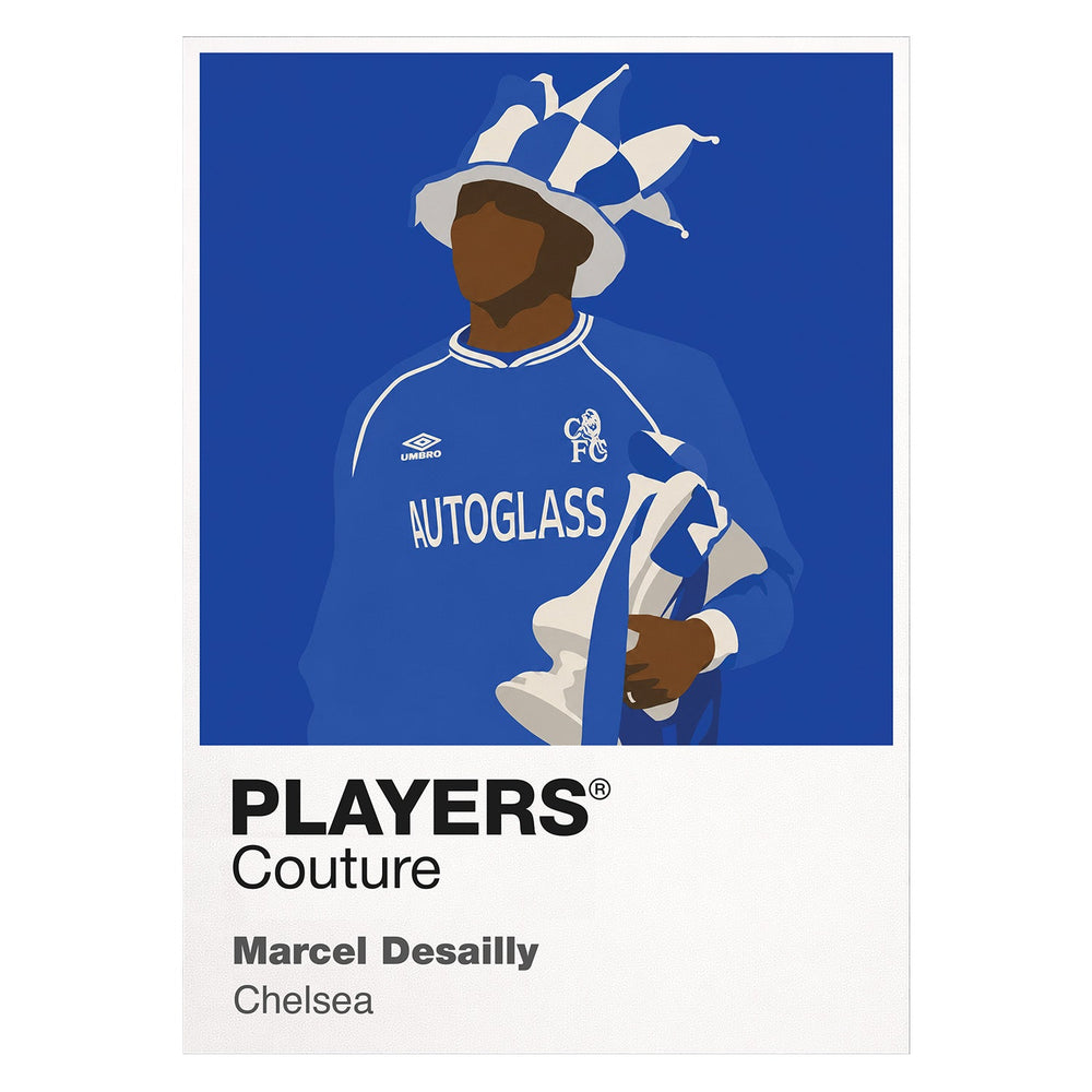 Marcel Desailly Chelsea white Icon Frame artwork detail