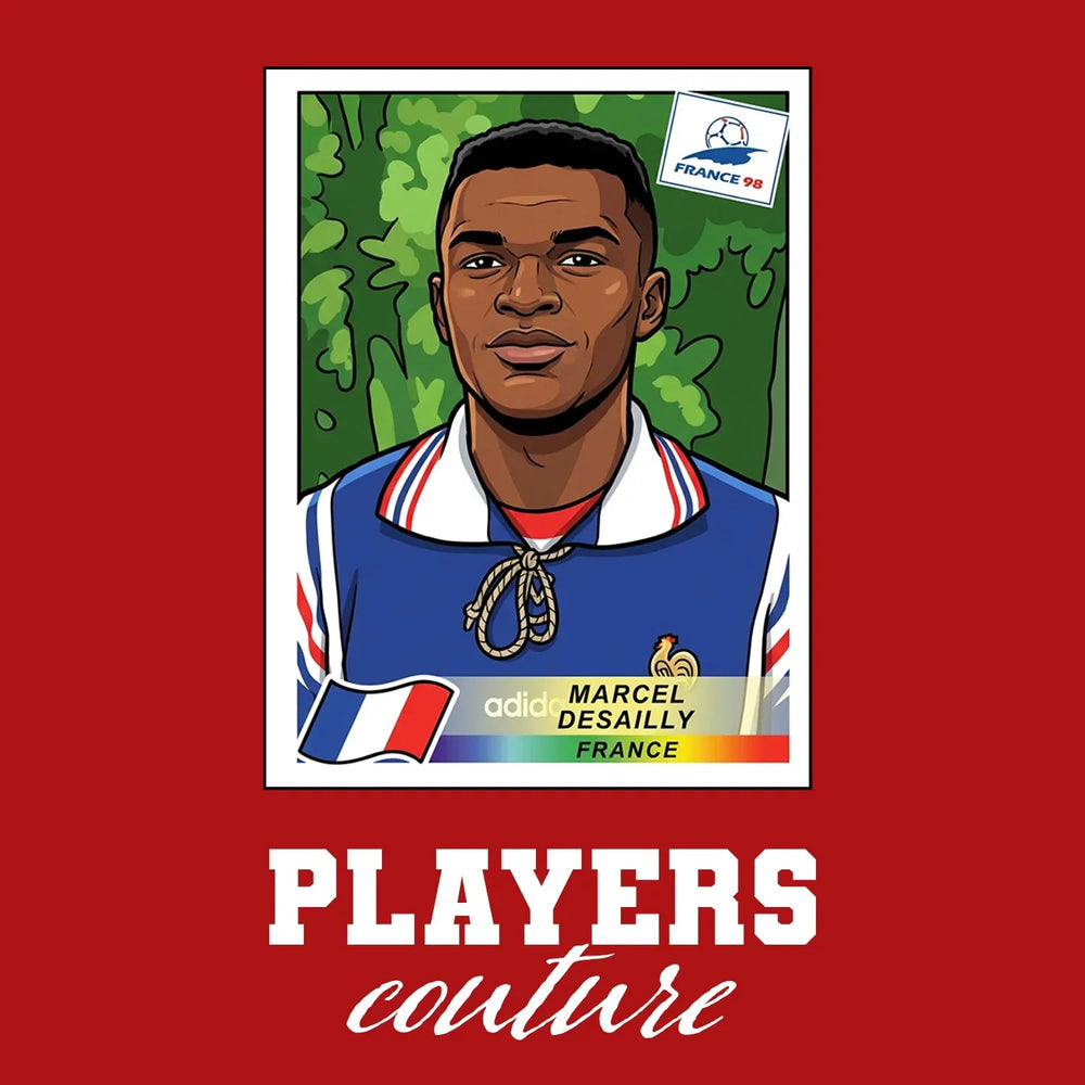 Marcel Desailly World Cup Sticker Kids T-Shirt – marcel desailly red Players Couture design