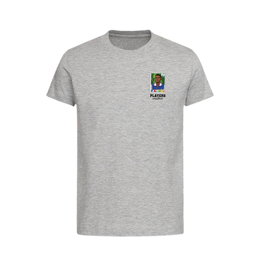 Marcel Desailly World Cup Sticker Kids T-Shirt – marcel desailly sticker kids grey tshirt Players Couture design