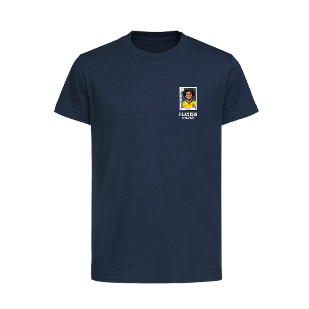 Marcelo World Cup Sticker Kids T-Shirt – marcelo sticker kids navy tshirt Players Couture design