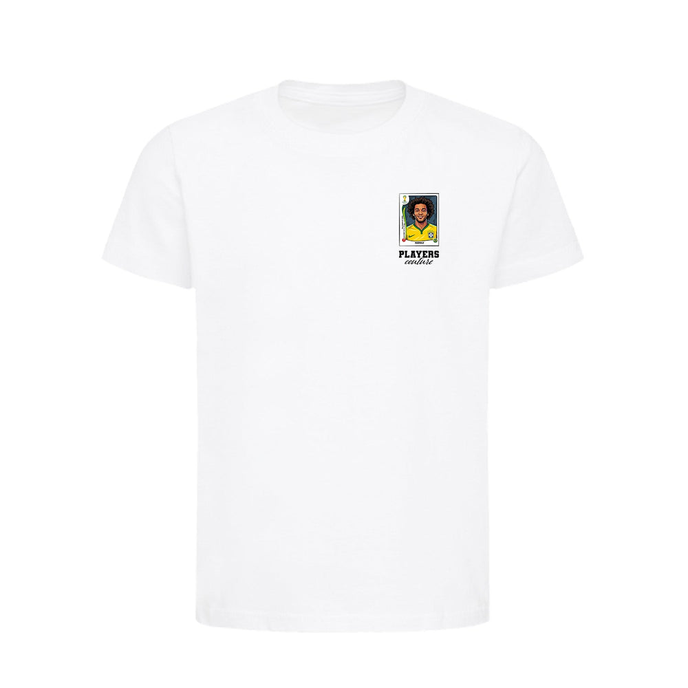 Marcelo World Cup Sticker Kids T-Shirt – marcelo sticker kids white tshirt Players Couture design
