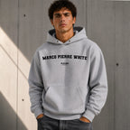 Marco Pierre White name-print hoodie - grey